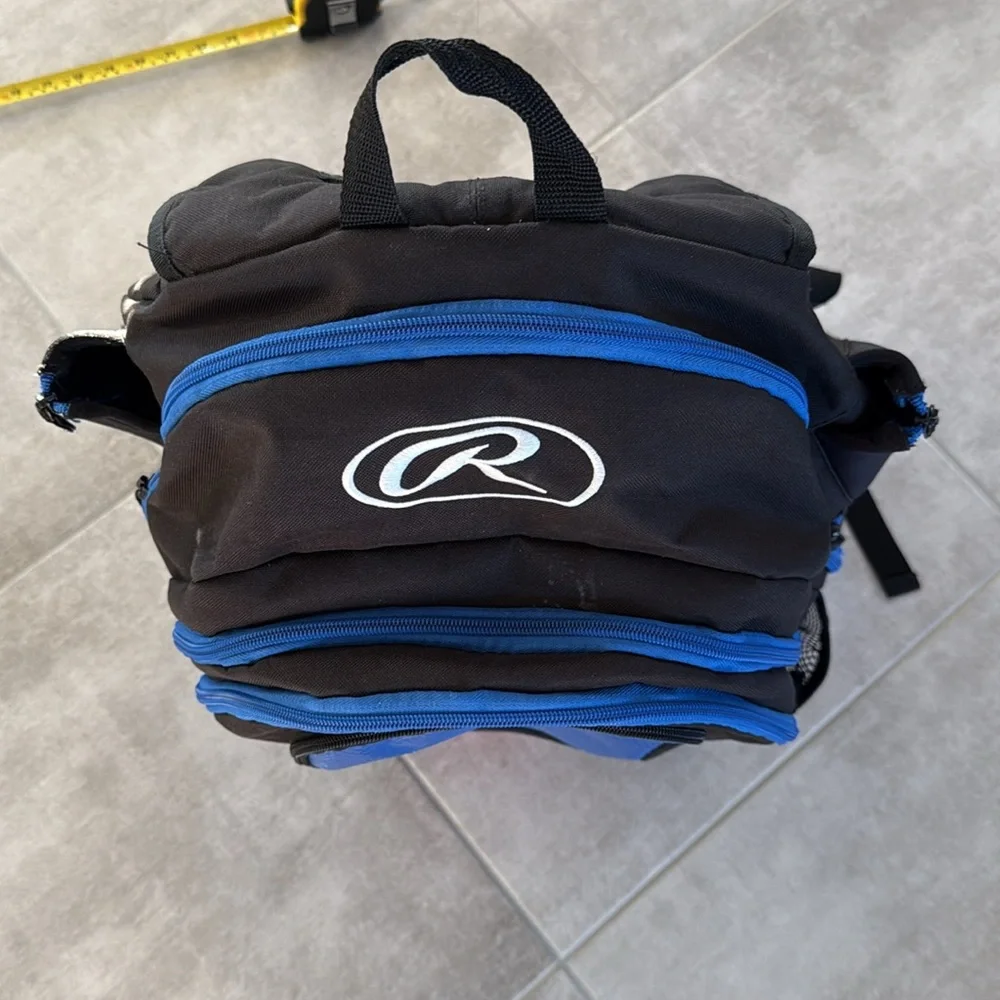 Rawlings Comrade Baseball Softball Backpack Blue/Black 2 Bat Equipment Bag